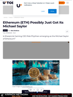 Ethereum (ETH) Possibly Just Got Its Michael Saylor