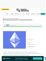 European gas prices jump 11% amid US-Iran tensions