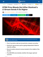 STRK Price Bleeds Out After Starknet’s L1 Dream Sends It 5x Higher - Crypto News Flash