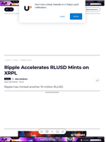 Ripple Accelerates RLUSD Mints on XRPL - U.Today