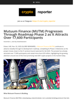 Mutuum Finance (MUTM) Progresses Through Roadmap Phase 2 as It Attracts Over 17,600 Participants