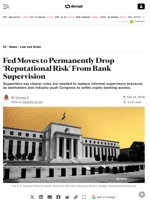 Fed Moves to Permanently Drop ‘Reputational Risk’ From Bank Supervision - Decrypt