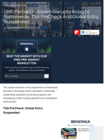 DHS Partial Shutdown Disrupts Airports Nationwide, TSA PreCheck And Global Entry Suspended  - Benzinga