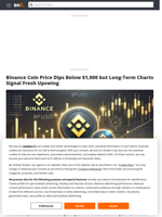 Binance Coin Price Dips Below $1,000 but Long-Term Charts Signal Fresh Upswing - Brave New Coin