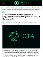 IOTA Deepens Ties with Singapore Banks and Regulators