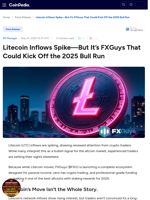 Litecoin Inflows High But FXGuys Could Be Reason for 2025 Bull Run and Expansion.