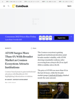 ATOM Surges More Than 4% With Broader Market as Cosmos Ecosystem Attracts Institutions