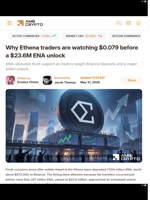 Why Ethena traders are watching $0.079 before a $23.6M ENA unlock - AMBCrypto