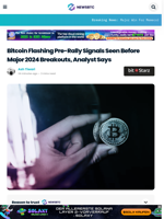 Bitcoin Flashing Pre-Rally Signals Seen Before Major 2024 Breakouts, Analyst Says