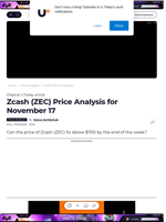 Zcash (ZEC) Price Analysis for November 17 - U.Today