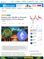 Pepeto Hits $6.8M in Presale Amid Ether’s Price Moves
