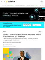 Strategy news: MSTR acquired 1,031 bitcoin last week at average price of $74,326 each.