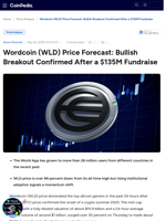 Wordcoin (WLD) Price Forecast: Bullish Breakout Confirmed After a $135M Fundraise