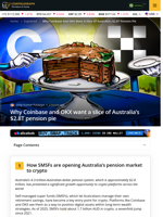 Why Coinbase and OKX want a slice of Australia’s $2.8T pension pie