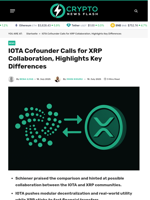 IOTA Cofounder Calls for XRP Collaboration, Highlights Key Differences - Crypto News Flash