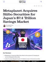 Metaplanet Acquires Siiibo Securities for Japan’s $7.4 Trillion Savings Market