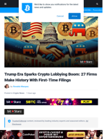 Trump Era Sparks Crypto Lobbying Boom: 27 Firms Make History With First-Time Filings | Bitcoinist.com
