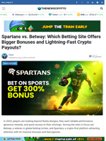 Spartans vs. Betway: Which Betting Site Offers Bigger Bonuses and Lightning-Fast Crypto Payouts?