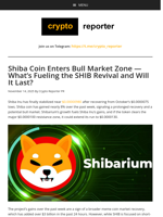 Shiba Coin Enters Bull Market Zone — What’s Fueling the SHIB Revival and Will It Last?