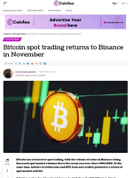 Bitcoin spot trading returns to Binance in November - Coinfea