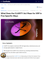What Does the CLARITY Act Mean for XRP in Five Specific Ways