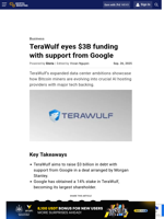 TeraWulf eyes $3B funding with support from Google