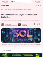 SOL USD Technical Analysis For The End of September - 99Bitcoins