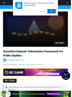 Securitize Expands Tokenization Framework For Public Equities