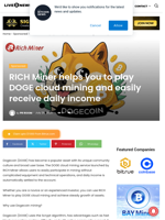 RICH Miner helps you to play DOGE cloud mining and easily receive daily income | Live Bitcoin News