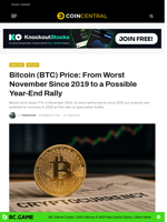 Bitcoin (BTC) Price: From Worst November Since 2019 to a Possible Year-End Rally - CoinCentral