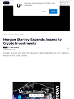 Morgan Stanley Expands Access to Crypto Investments - U.Today