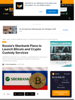 Russia’s Sberbank Plans To Launch Bitcoin And Crypto Custody Services