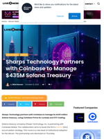 Sharps Technology Partners with Coinbase to Manage $435M Solana Treasury | Live Bitcoin News