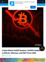 Crypto Market Selloff Deepens: $640M Liquidated as Bitcoin, Ethereum, and XRP Prices Slide | Bitcoinist.com