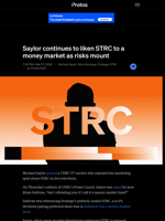 Saylor continues to liken STRC to a money market as risks mount