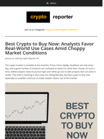 Best Crypto to Buy Now: Analysts Favor Real-World Use Cases Amid Choppy Market Conditions