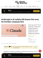 Anthropic's AI safety bill draws fire over its frontier compute line