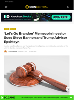 'Let's Go Brandon' Memecoin Investor Sues Steve Bannon and Trump Advisor Epshteyn