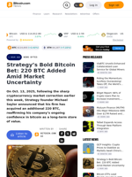 Strategy’s Bold Bitcoin Bet: 220 BTC Added Amid Market Uncertainty – News Bytes Bitcoin News