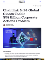 Chainlink & 24 Global Giants Tackle $58 Billion Corporate Actions Problem