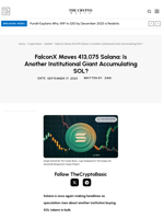 FalconX Moves 413,075 Solana: Is Another Institutional Giant Accumulating SOL?