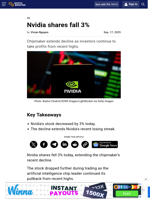 Nvidia shares fall 3%