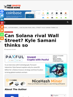 Can Solana rival Wall Street? Kyle Samani thinks so - The Crypto News Wire