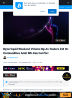 Hyperliquid Weekend Volume Up As Traders Bet On Commodities Amid US-Iran Conflict | Bitcoinist.com