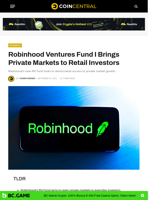 Robinhood Ventures Fund I Brings Private Markets to Retail Investors