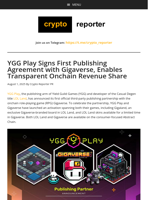 YGG Play Signs First Publishing Agreement with Gigaverse, Enables Transparent Onchain Revenue Share