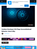 Cardano Developer IOG Flags Unconstitutional Behavior