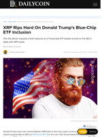 XRP Rips Hard On Donald Trump’s Blue-Chip ETF Inclusion - DailyCoin