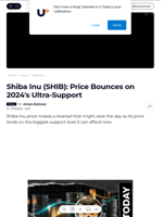 Shiba Inu (SHIB): Price Bounces on 2024's Ultra-Support - U.Today