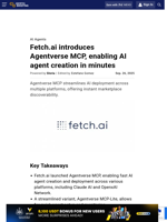 Fetch.ai introduces Agentverse MCP, enabling AI agent creation in minutes